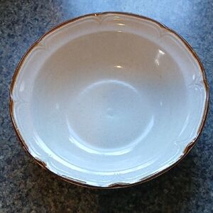 Elegant Cream and Brown Ceramic Bowl